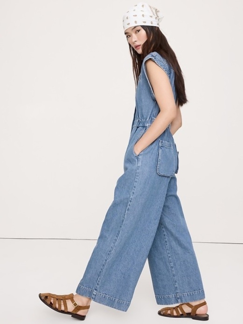 Banana Republic Denim Utility Jumpsuit S Small | Light Wash #873356 NEW